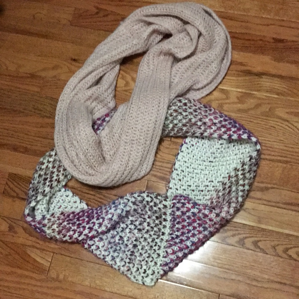 Two cozy and warm scarfs.